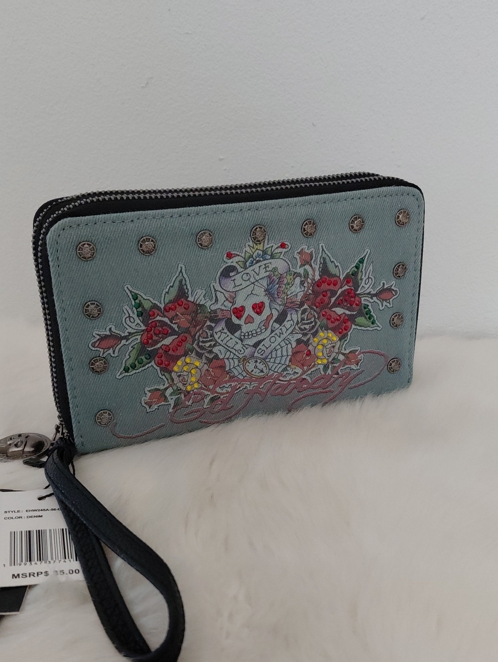 Ed Hardy Wallet Double Zip